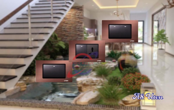 Lựa chọn Bộ công tắc 20A, đèn báo đỏ, công tắc 1 chiều A8  - Uten