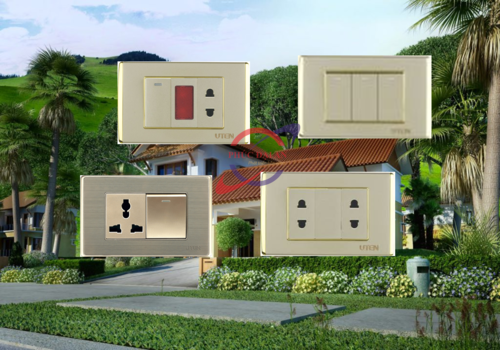Thông số kỹ thuật của  bộ công tắc, đèn báo, ổ cắm 2 chấu - V9.1