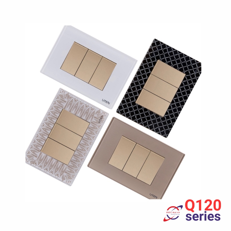 công tắc ổ cắm uten q120 dùng đế âm chữ nhật